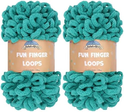 JubileeYarn Fun Finger Loops Yarn - Aquamarine - 2 Skeins by BambooMN