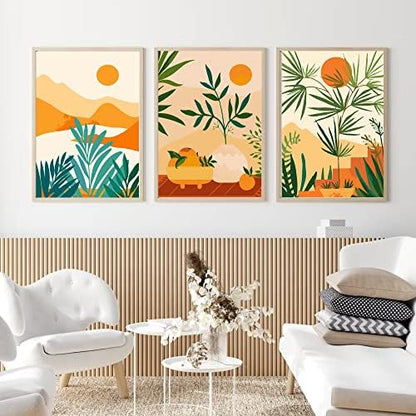 cupmod 6 Packs Paint by Number Kits for Adults Beginners,Easy Acrylic Boho Number,DIY Watercolor Numbers on Canvas Without Frame Home Wall Decor 7.8x11.8inch (MT11183-MT11188) - Image 3