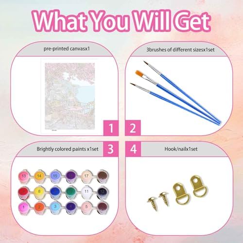 Yunruily Paint by Numbers Adults Landscape-Paint by Numbers Kits for Adults,Paint by Numbers for Adult Canvas for Gifts Home Wall Decor(16x20inch) - Image 6
