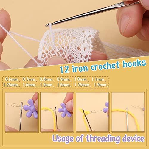 IMZAY 110 Pcs Crochet Hooks Set 0.6–6.5mm Crochet Needles for Yarn - Image 4