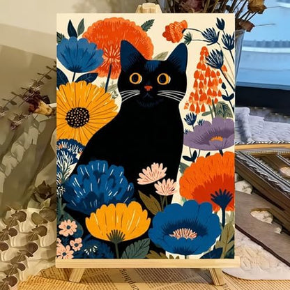 ICYANART Cat Paint by Numbers for Adults Framed, Cat Number Painting 8x12In - Image 2