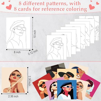 Cholemy 36 Pcs Paint and Sip Kit Gift for Adults 8''x10'',Modern Woman - Image 4