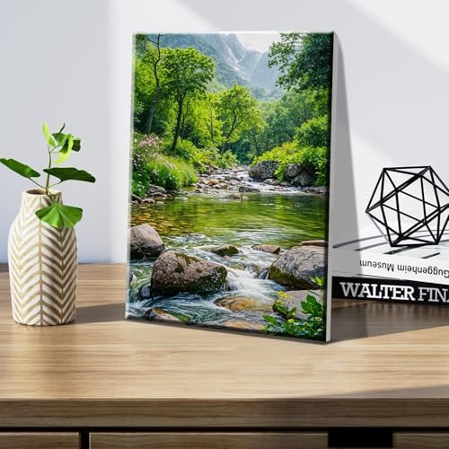 JOOZ Landscape Paint by Number Kit for Adults Beginner with Easel Mountain Adult Paint by Number Kits on Canvas with Frame Forest DIY Oil Painting Kits for Gift Home Wall Decor 7.87x11.81 Inch - Image 3