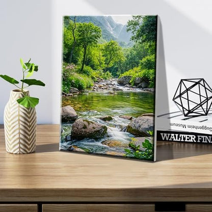 JOOZ Landscape Paint by Number Kit for Adults Beginner with Easel Mountain Adult Paint by Number Kits on Canvas with Frame Forest DIY Oil Painting Kits for Gift Home Wall Decor 7.87x11.81 Inch - Image 3