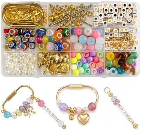 Yrelven Preppy Carabiner Charm Making Kit DIY Keychain Kit 360PCS by Unknown