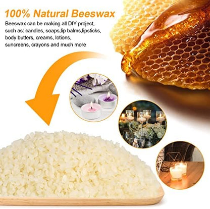BBAXI Candle Making Kit with Melting Pouring Pot&Beeswax&5pcs Candle Tins - Image 4