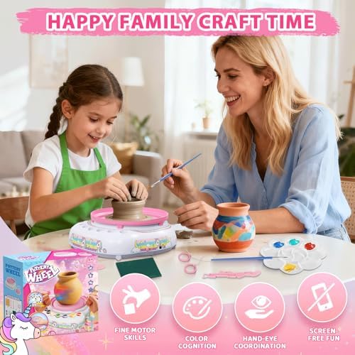 Cmiolacuna Pottery Wheel for Kids, Unicorn Kit with Air-Dry Clay, Ages 8-12 - Image 6