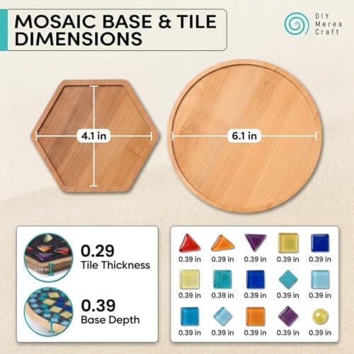 DIY Merea Craft Mosaic Kit for Adults – Set of 2 DIY Stained Glass Coasters | Beginner Craft Kit, Relaxing Hobby & Handmade Gift for Women - Image 3