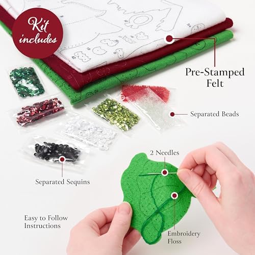 Bucilla Felt Applique 6 Piece Ornament Making Kit, Barnyard Cheer, Perfect for DIY Arts and Crafts - Image 3