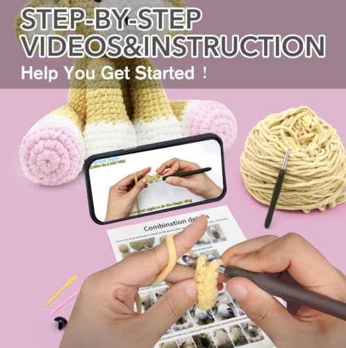 CODGP Crochet Kit for Beginners,11.8-Inch Cow Crochet Kit for Adults - Image 5