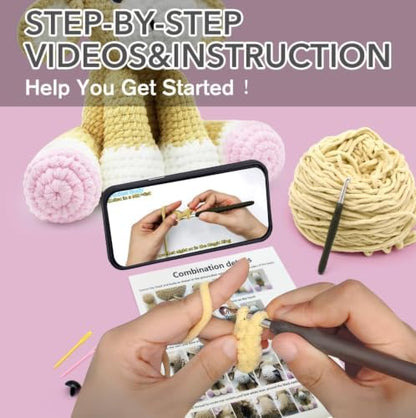 CODGP Crochet Kit for Beginners,11.8-Inch Cow Crochet Kit for Adults - Image 5