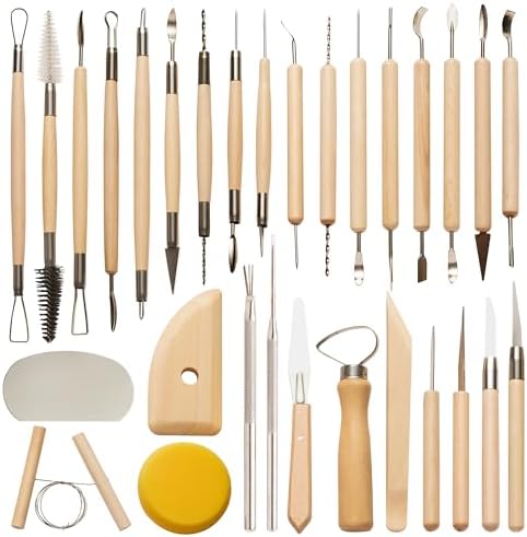 30 Pcs Clay Tools & Pottery Tools Kit, Professional Polymer Clay Sculpting by Unknown