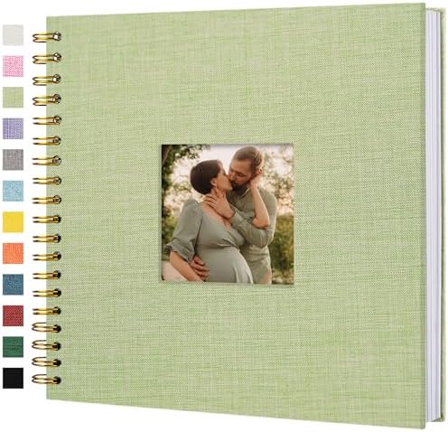 10"x10" Scrapbook Photo Album Linen Cover 40 Sheets 80 Pages White Paper by Hiwhy