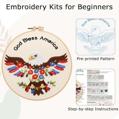 Nuberlic Embroidery Kits for Beginner Adults,God Bless - Image 3
