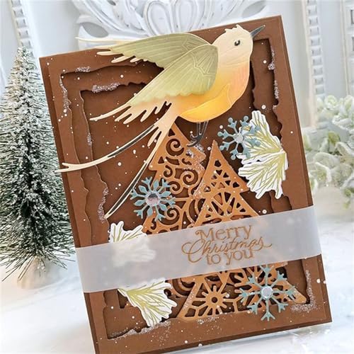 Scrapbooking Die-Cuts, Christmas Metal Cutting Dies for Card Making, Paper Craft Punch Template, Background Embossing Stencils, DIY Album Décor (Christmas Tree-14.3x9.1cm) - Image 5