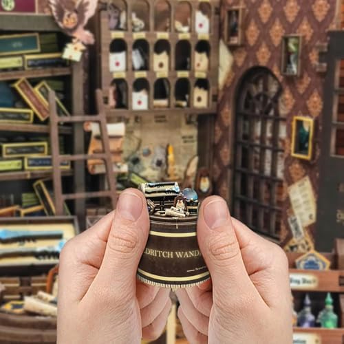 DIY Magic Book Nook Kit - 3D Wooden Puzzles for Adults and Teens,Bookshelf Decor DIY Miniature Dollhouse Kit with Led Light,Gifts for Family Friends -Magic Wand Store - Image 5