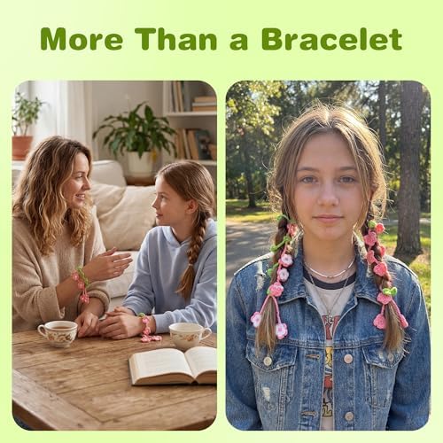 WaldyWop Crochet Kit for Beginners: 4 Flower Bracelets Starter Kit w/Videos - Image 6