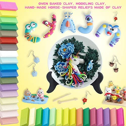 Cyajm 72 Colors Polymer Clay Kit, DIY Jewelry Crafts Gifts for Beginners - Image 2