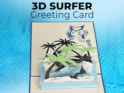 iGifts And Cards Surfing Adventure 3D Pop-Up Card – Big Wave Surprise 6 x 6 - Image 6