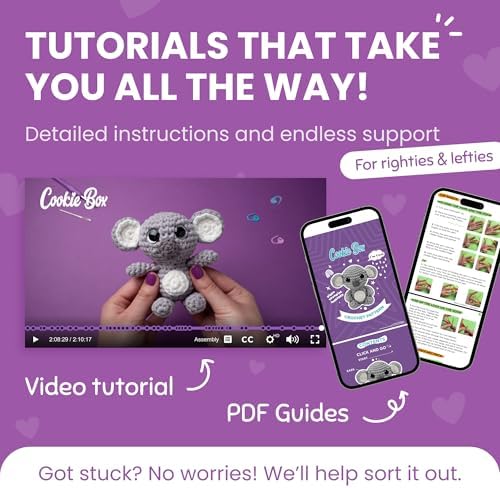Cookie Box Crochet Kit for Beginners, Koala Coal - Image 4