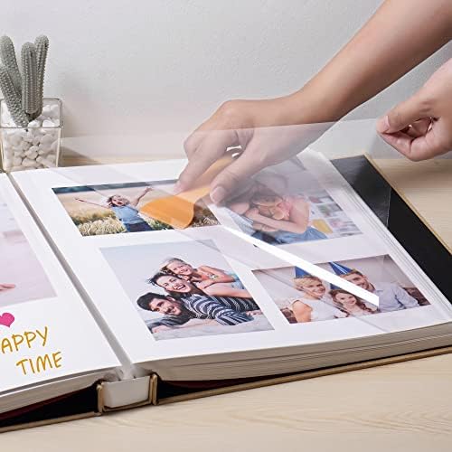Large Photo Album Self Adhesive 4x6 5x7 3x5 8.5x11 Scrapbook Magnetic Album DIY Scrap Book Length 13 x Width 12.8 (Inches) 120 Sticky Pages Linen Cover DIY Photo Album (Yellow) - Image 2