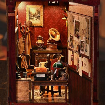 TOYQI Book Nook Kit for Adult, DIY Miniature Dollhouse Kit,Detective Agency - Image 6
