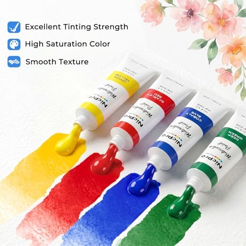 Nicpro Watercolor Paint Set for Adults, 36 Colors Watercolor Paint Tube - Image 3