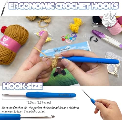 Cute Puppy Crochet Kit for Beginners, Learn to Crochet Animal Starter Set with Video Tutorial & Crocheting Manual, Easy Yarn Knitting Kit for Adult, Stuffed Dog Craft Doll Xmas Gift - Image 5