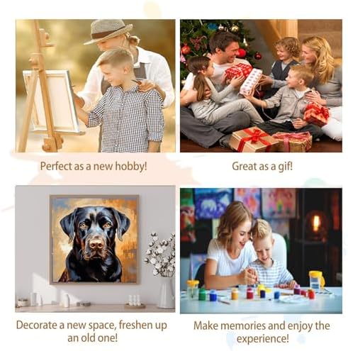 Artunion Framed Paint by Numbers Kit for Adults Beginners & Kids Ages 8-12, Labrador Retriever Dog Paint by Number with Frame, Black Lab Dog Paint by Numbers Kit on Canvas 10 * 10 Inch Without Easel - Image 7