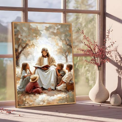 Jesus Paint by Numbers Kit for Adults Framed Canvas 12X16 in, Frameworkless - Image 2