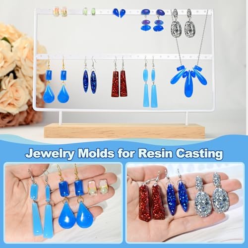 Resin Earring Molds, 41 Paired Shapes Stud Earring Silicone Molds - Image 5