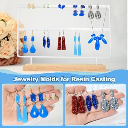 Resin Earring Molds, 41 Paired Shapes Stud Earring Silicone Molds - Image 5