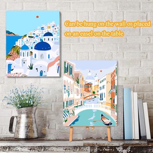 VIGEGU 4 Pack Paint by Numbers Kit for Adults Beginner with Frame - Image 2