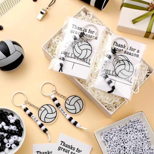 Suncalla 984 Pcs 24 Set Volleyball Keychain Making Kit DIY Volleyball Beads - Image 3