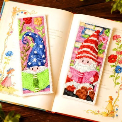 ORIGACH 6 Set Gnome Reading Cross Stitch Bookmark Kit for Beginner - Image 5