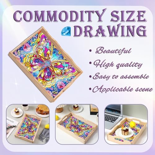 EWJRNSF Diamond Art Kits for Adults Wooden Serving Trays with Handles - Image 4