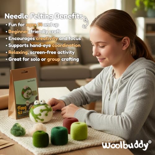 Woolbuddy Needle Felting Starter Kit (Whale) for Adults with Tool & Guide - Image 7