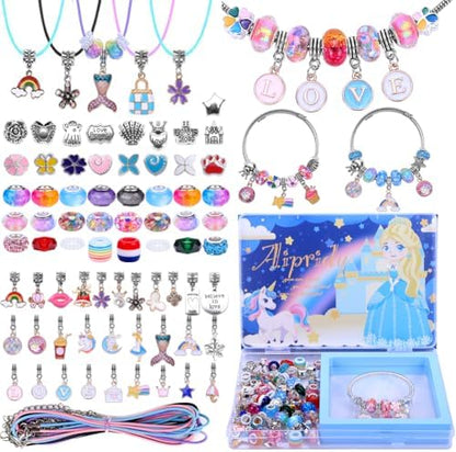 AIPRIDY Charm Bracelet Making Kit,Unicorn Mermaid Crafts Gifts Set Can Inspires Imagination and Creativity,Jewelry Making Kit Perfect Gifts for Girls 5-12 Years Old (104 Pieces) by AIPRIDY