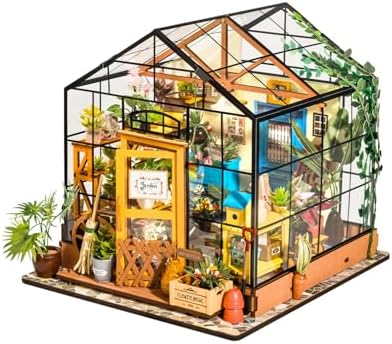 Rowood Miniature House Kit, Mother's Day DIY Miniature Greenhouse Dollhouse Kits for Adults, Wooden Crafts for Adults, Gifts on Birthday Christmas - Cathy's Flower House by RowoodAssembleArtDecorateLife