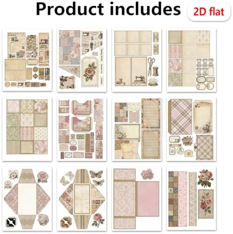 XINPOCUT Sweet Love Folio,Assembly kit mini Project,Folio Booklet Craft Kit, Junk Journal Kit, Scrapbooking Supplies, Journaling Decor, Mini Folio Writer Folder Project, Arts & Crafts Gifts - Image 6