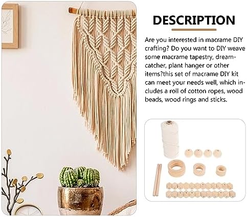 HOMSFOU 1set Macrame Kit Hand Woven Tapestry Decoration for Beginners Complete Crafting Supplies for Wall Hangings Plant Hangers for Creative Projects Relaxation - Image 6