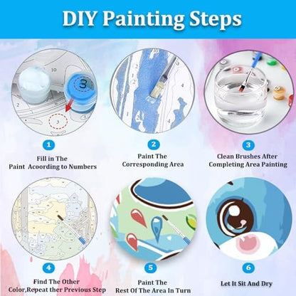 Artunion Framed Paint by Numbers Kit for Adults Beginners & Kids Ages 8-12,Cute Dolphin Paint by Number with Frame,Ocean Animals Paint by Numbers Kit on Canvas 10 * 10 Inch Without Easel - Image 6