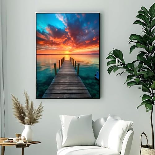 AIBOERL Paint by Numbers Kit for Adults Beginner,Sunset Scenery, 12X16In - Image 5