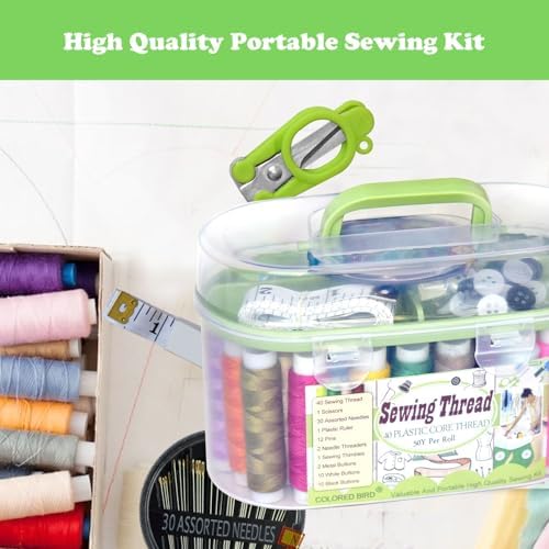 40 Spools of Sewing Thread,Gift Box Portable Basic Sewing Repair Kits (Green) - Image 5