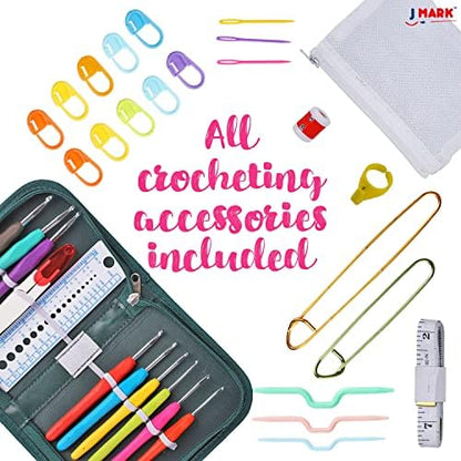 J MARK Acrylic Crochet Kit for Beginners – Premium Crochet Starter Kit for Adults Bundle - Image 4