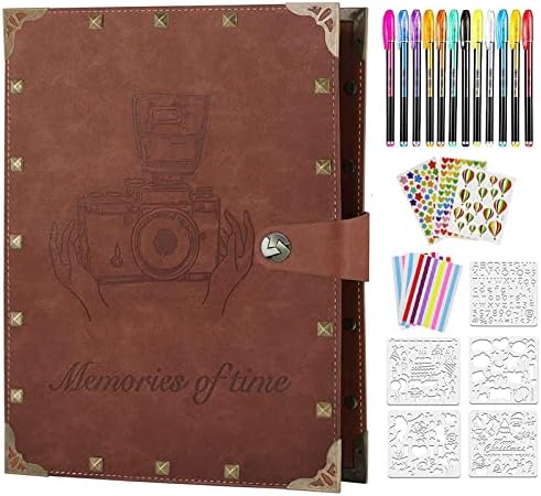 ZEEYUAN DIY Scrapbook Photo Album 60 Pages Leather Memory Photo Book 8.5x11 inch,Vintage Travelling Scrapbook Family Scrap Book Scrapbooking Supplies Kits for Couples by ZEEYUAN