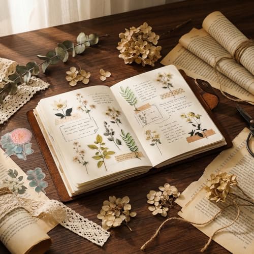 85-Piece Floral Scrapbook Stickers, Self-Adhesive Daisy Camellia - Image 4