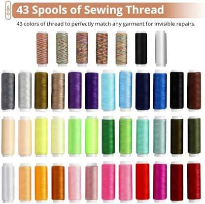 KAMTOP 191 PCS Sewing Kit for Adults with 43 Thread Colors for Repairs - Image 3