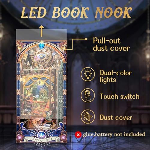 Book Nook Kit- DIY Miniature Booknook Kit Creative Decorative Bookend Bookshelf Insert 3D Puzzles for Adults Women Teens- Fantasy Store (SQ-25) - Image 2