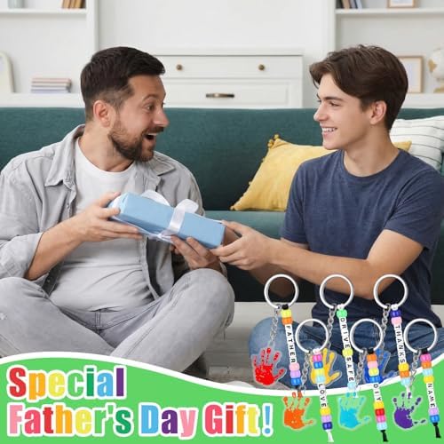 Suncalla 996 Pcs 24 Set Father's Day Keychain Making Kit DIY Bead Crafts - Image 6